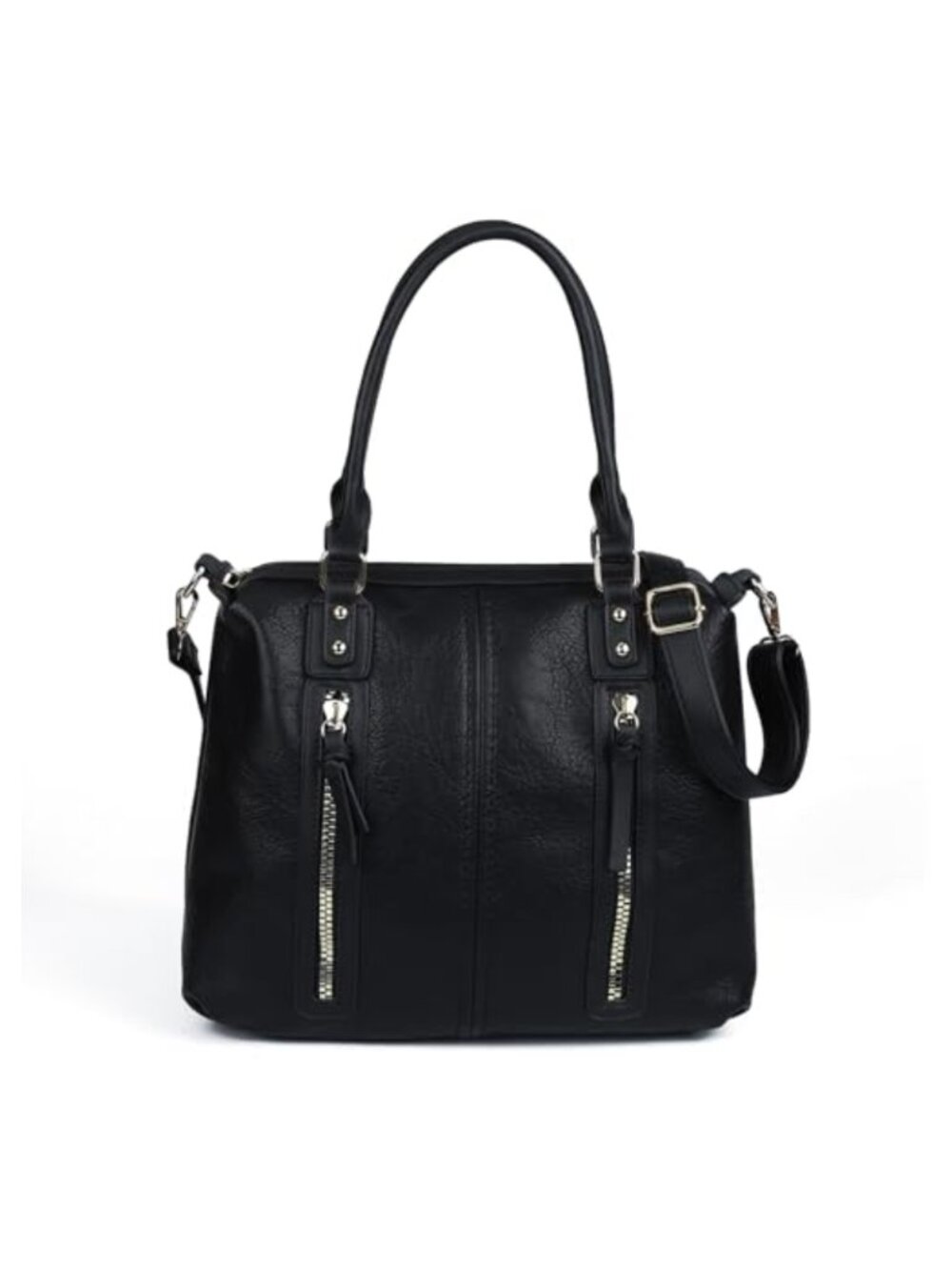 Large Hobo Shoulder Bag Vegan Leather Multiple Pockets Travel Purse